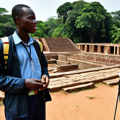 Home 14 Historical Site Guide**
"A fully clothed, professional tour guide standing in front of the Manovo-Gounda St Floris National Park ruins in Central African Republic, explaining its history to a small group of tourists. The guide is wearing modest clothing suitable for the environment. Background shows the historical park. Safe for work, appropriate content, perfect anatomy, correct proportions, natural pose, professional photography, high quality, family-friendly."
**